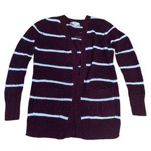 Pink Rose Striped Cardigan Size Small